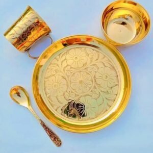 Kasha Pitoler plate Glass Bowl spoon set 2025 Kids Set কাঁসার বেবি সেট