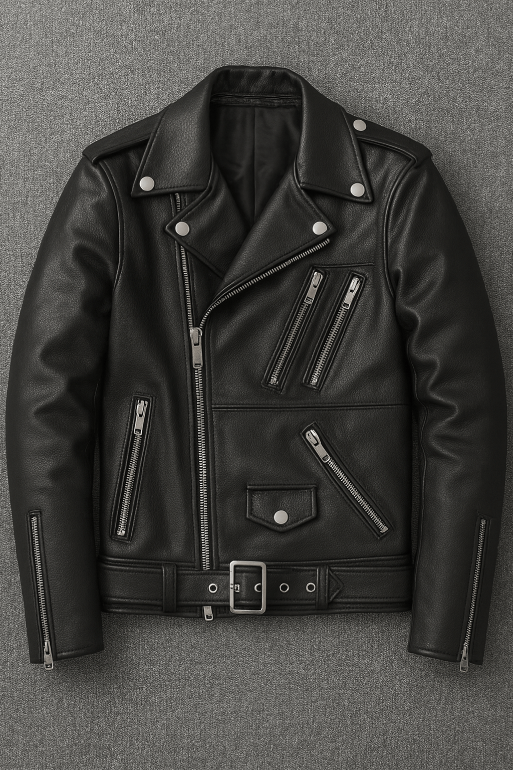 Men’s Cowhide Lord Black+Red+Green+Any Leather Jacket