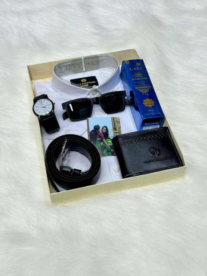 Sequence Panjabi Combo Set for Men | Gift Box with Watch Wallet Perfume Sunglass | Dokanpath